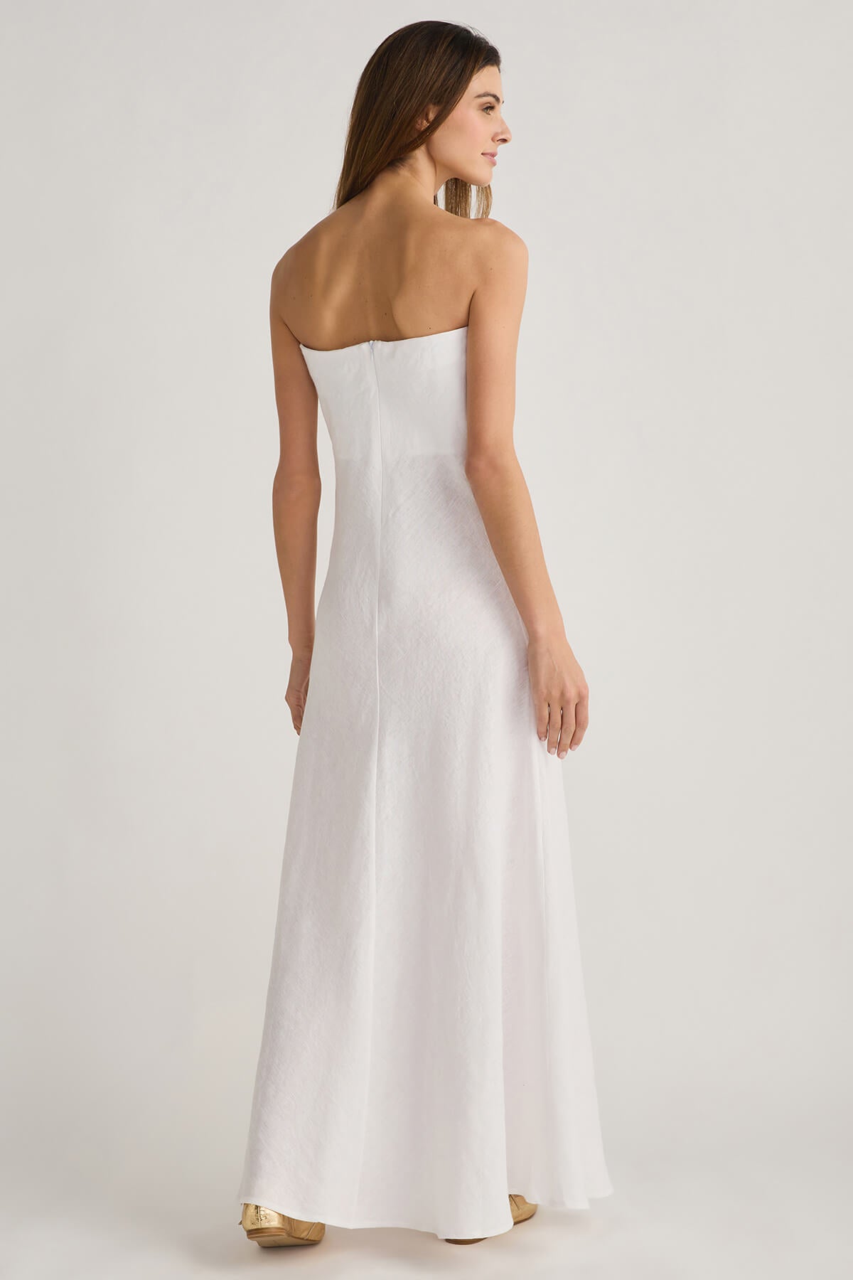 Olivaceous Ella Linen Strapless Dress