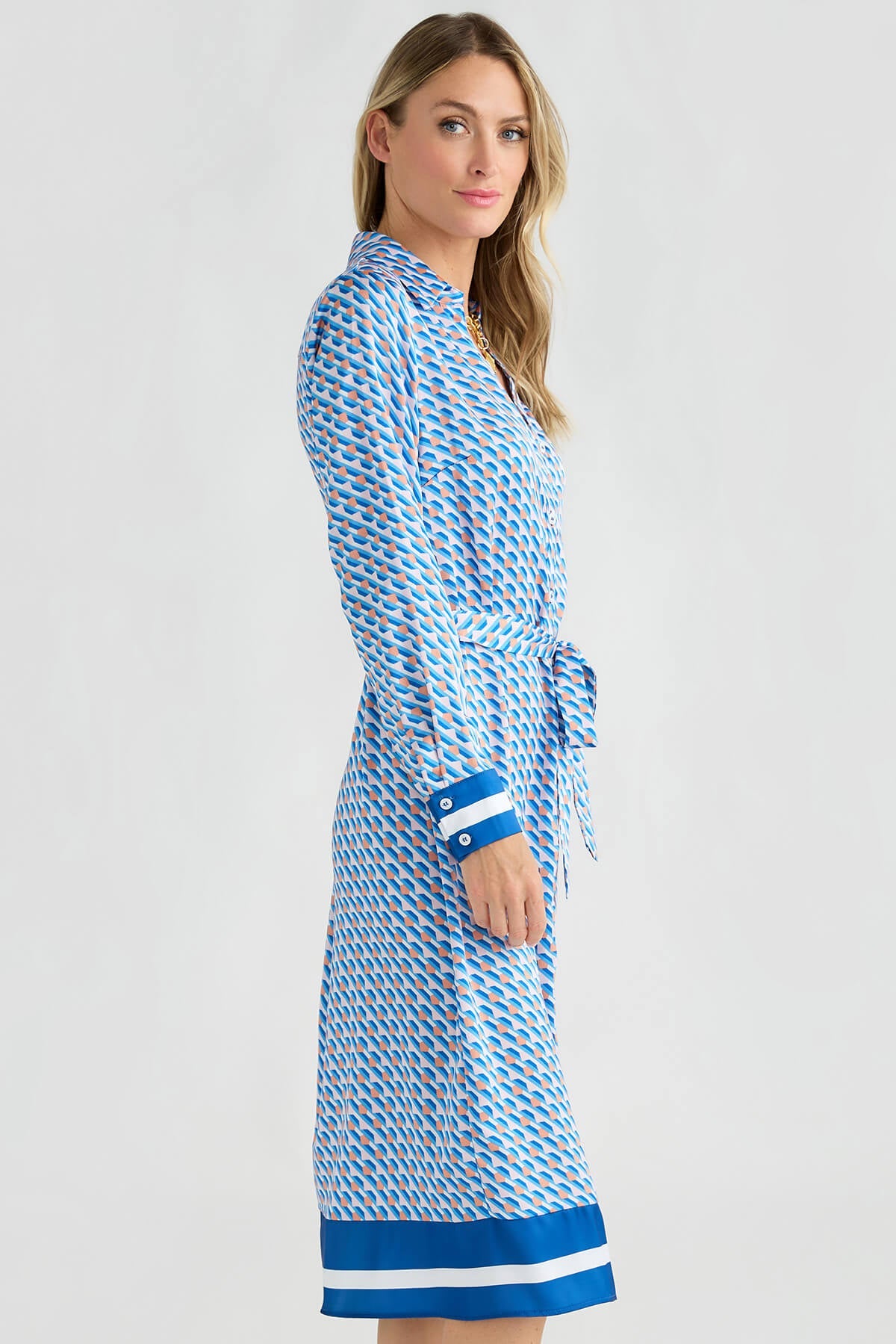 Skies Are Blue Printed Shirt Dress