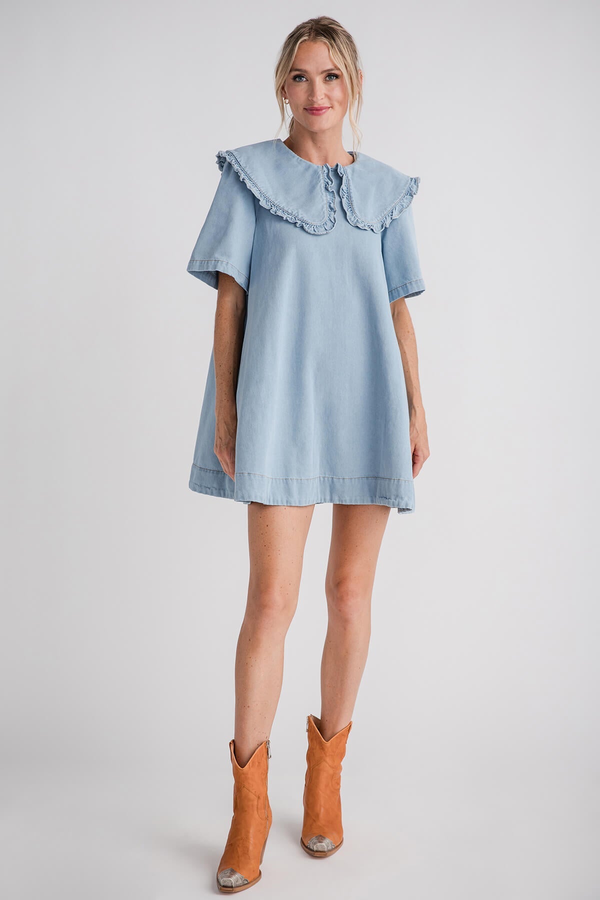 Mable Peter Pan Collar Denim Dress